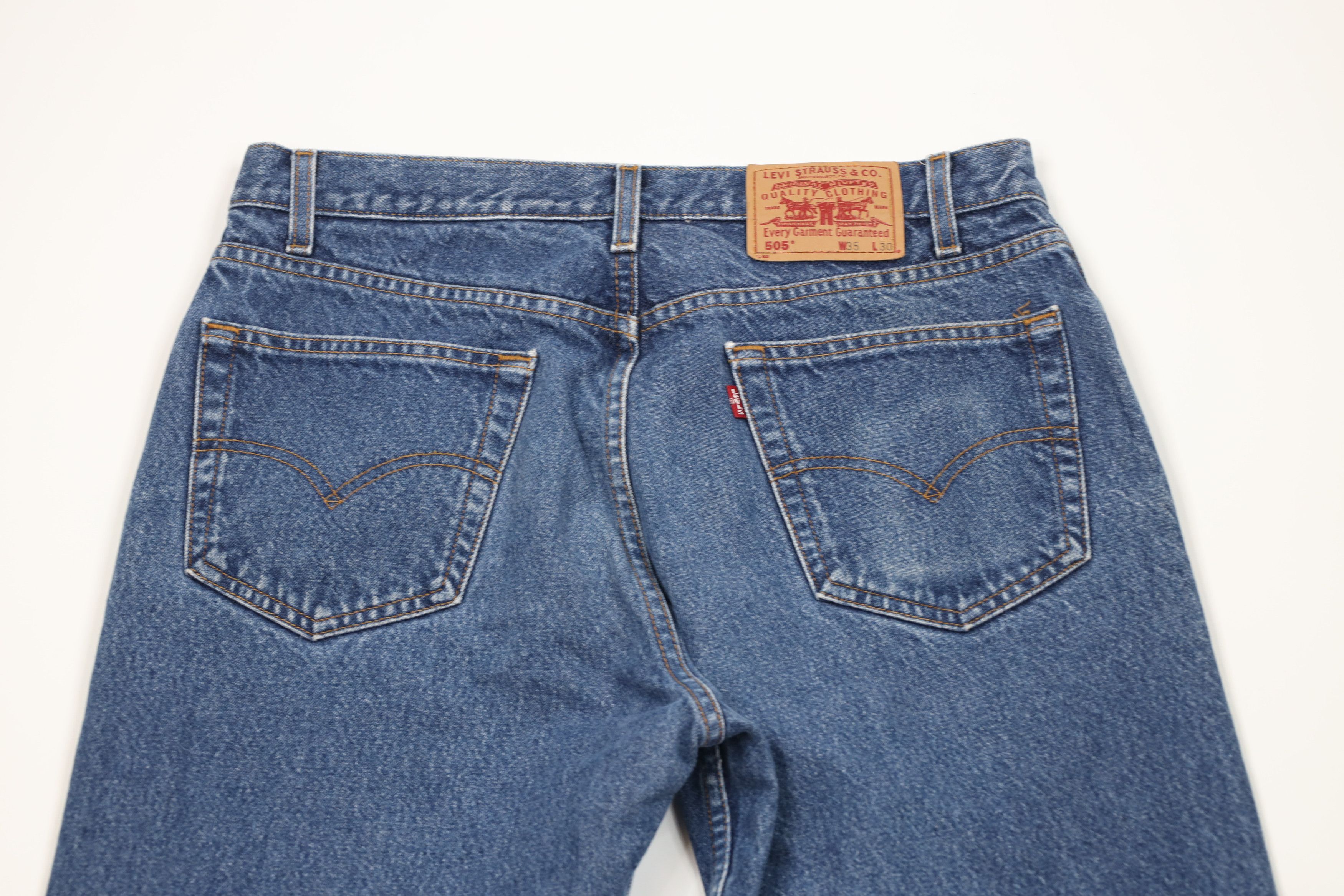 Levi's Vintage 90s Levis 505 Regular Straight Leg Denim Jeans Blue Size US 34 / EU 50 - 10 Thumbnail