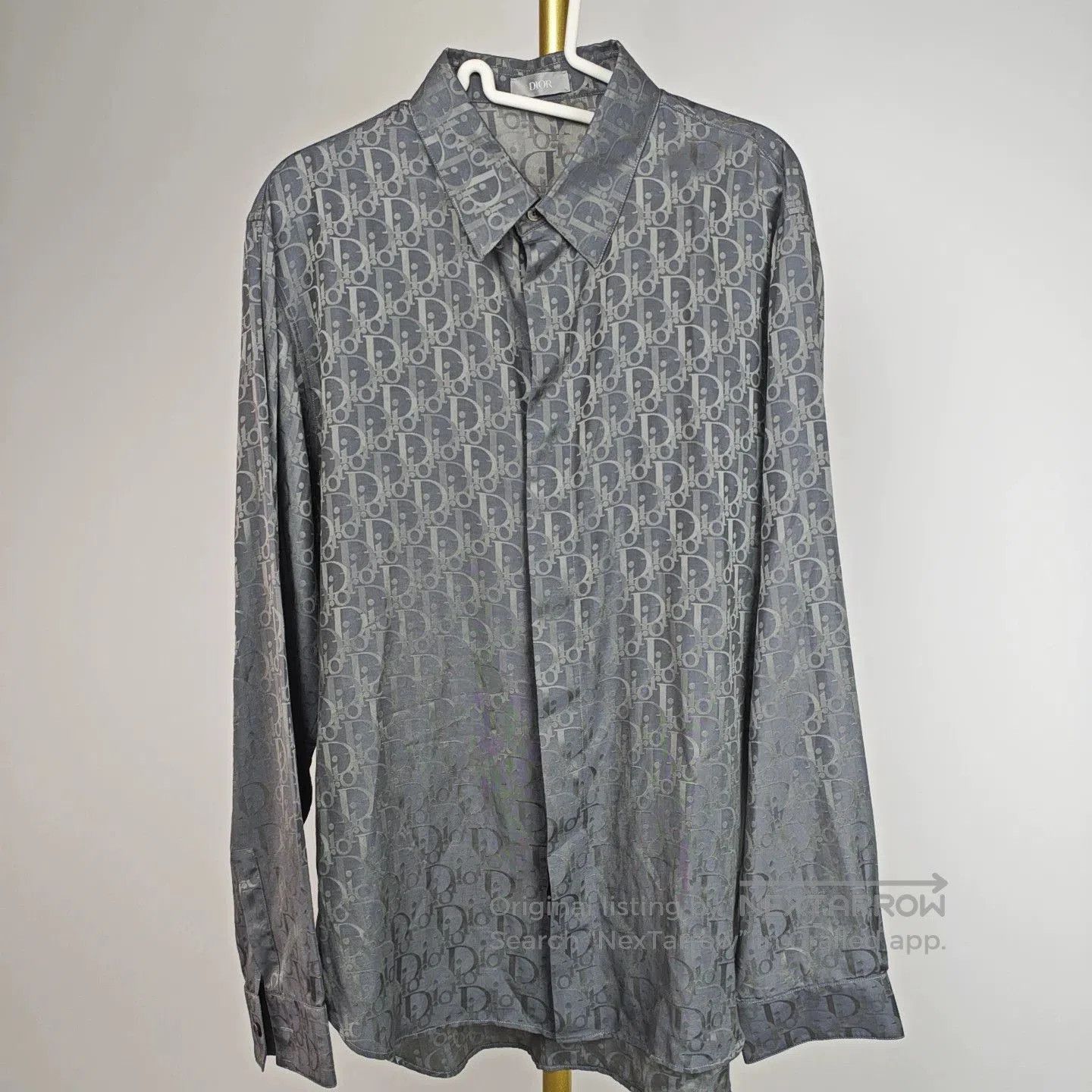dior logo printed silk shirt for men.