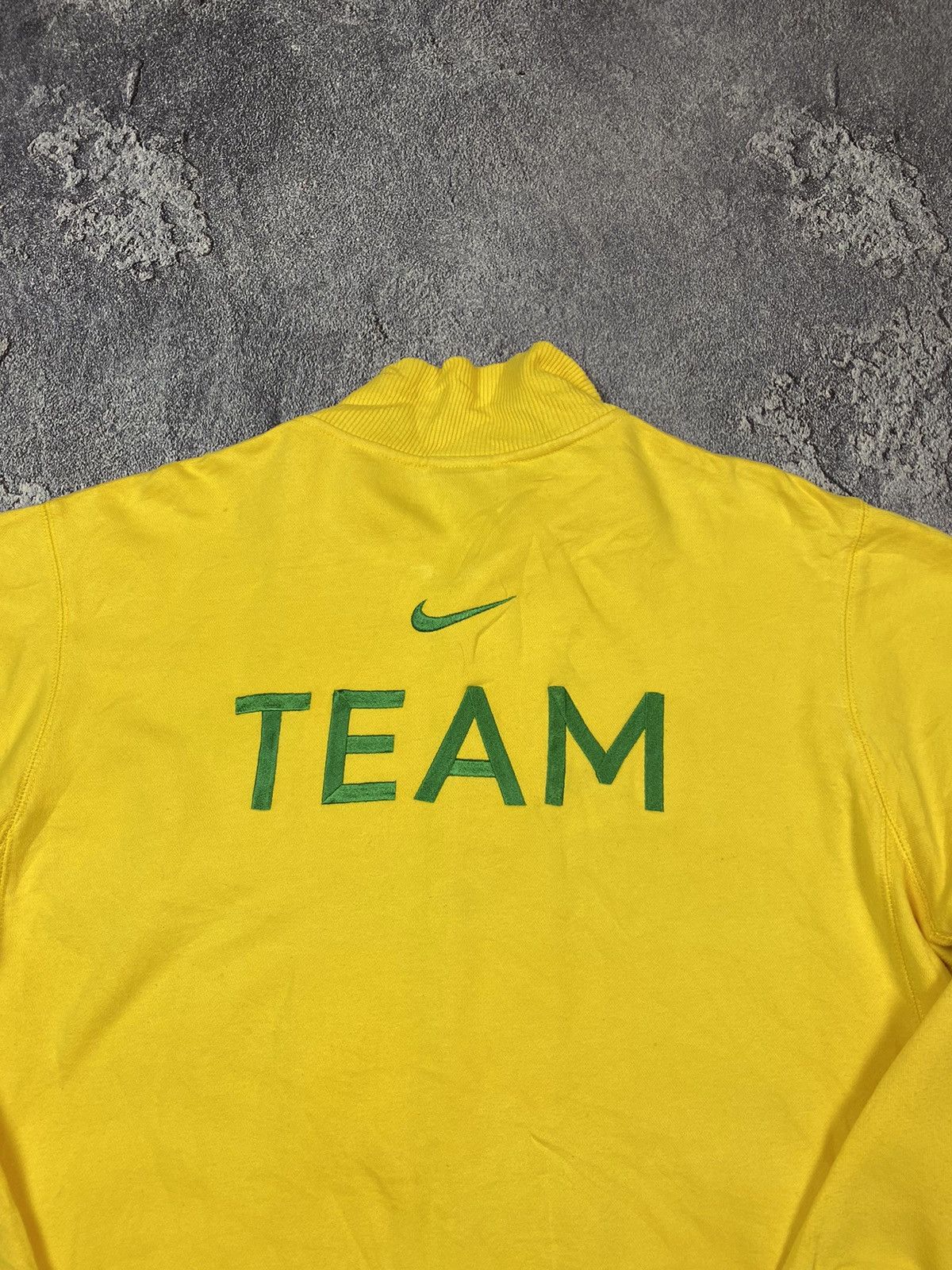 Nike Vintage 00s Nike Team Yellow Full Zip High Neck Y2K Size US L / EU 52-54 / 3 - 9 Thumbnail