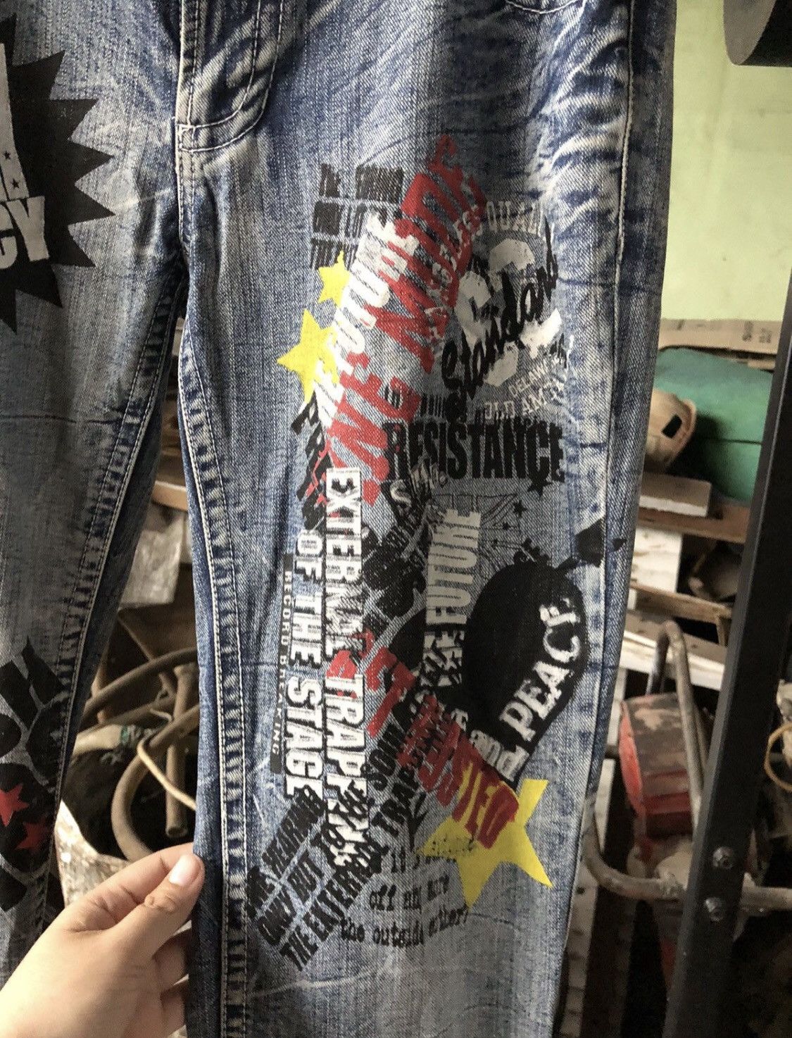 Hysteric Glamour × Japanese Brand × Seditionaries The Vintage Standard Design Honey Comb Denim Pants Size US 31 - 6 Thumbnail