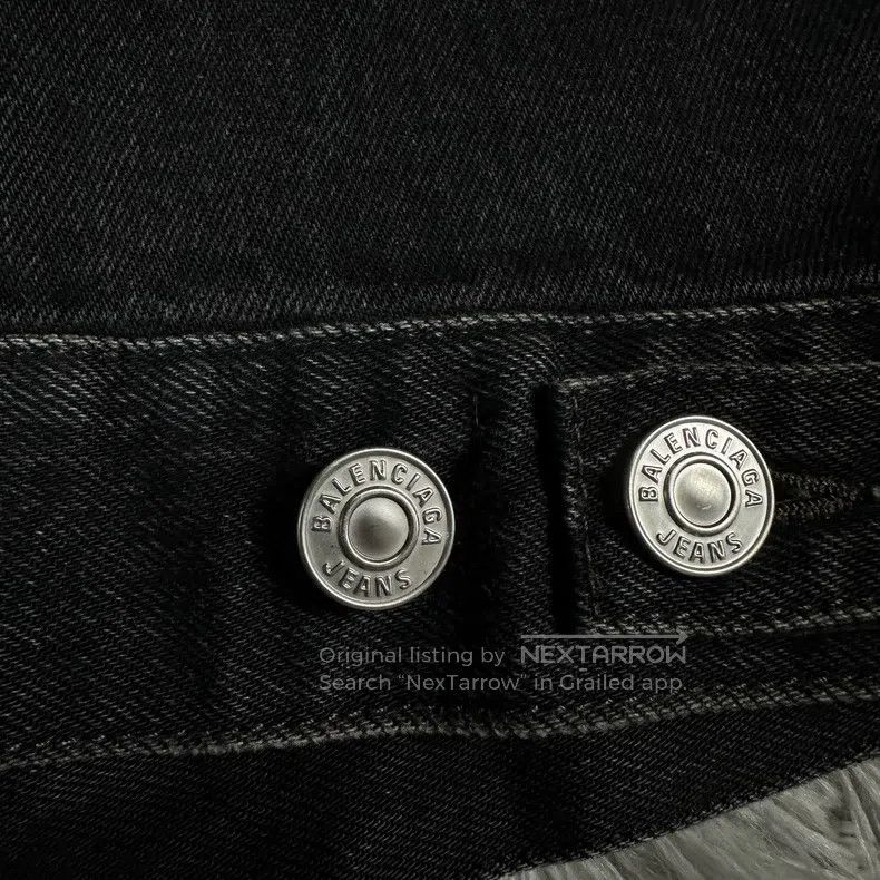 Balenciaga Balenciaga Black Embroidery Distressed Denim Jacket Size US M / EU 48-50 / 2 - 7 Thumbnail
