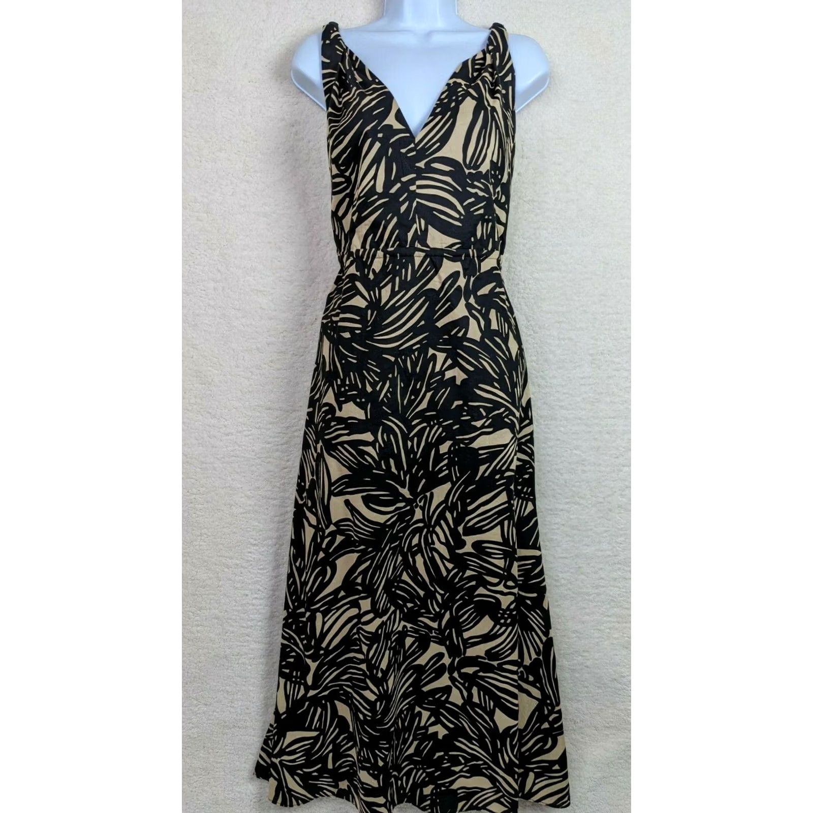 Gap GAP Women's 100% Cotton Twist Straps V-neck Floral Print Maxi Dress Size 2 Size XS / US 0-2 / IT 36-38 - 2 Thumbnail