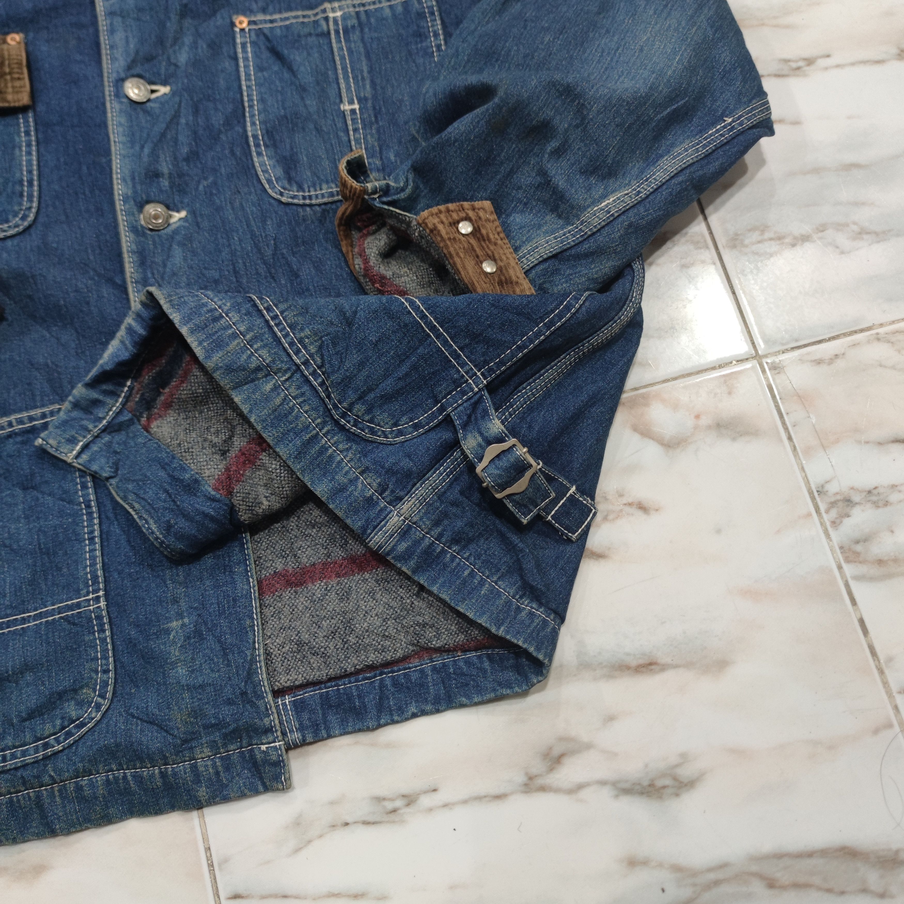 Japanese Brand × Vintage HFM TOBIAS INTERNATIONAL DENIM BLANKET LINED CHORE JACKET Size US L / EU 52-54 / 3 - 4 Thumbnail