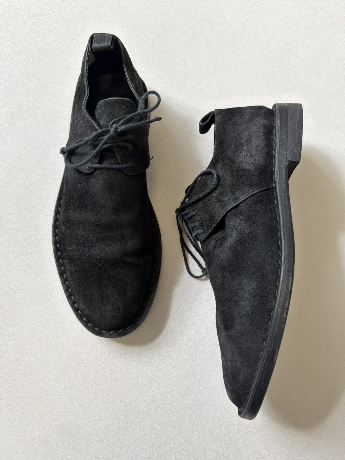 Ann Demeulemeester Sample Black Burnished Suede Lace Up Shoes Size US 9 / EU 42 - 1 Thumbnail