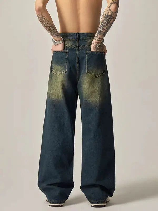 Japanese Brand VIBE Vintage washed and worn straight-leg wide-leg jeans Size US 30 / EU 46 - 5 Thumbnail