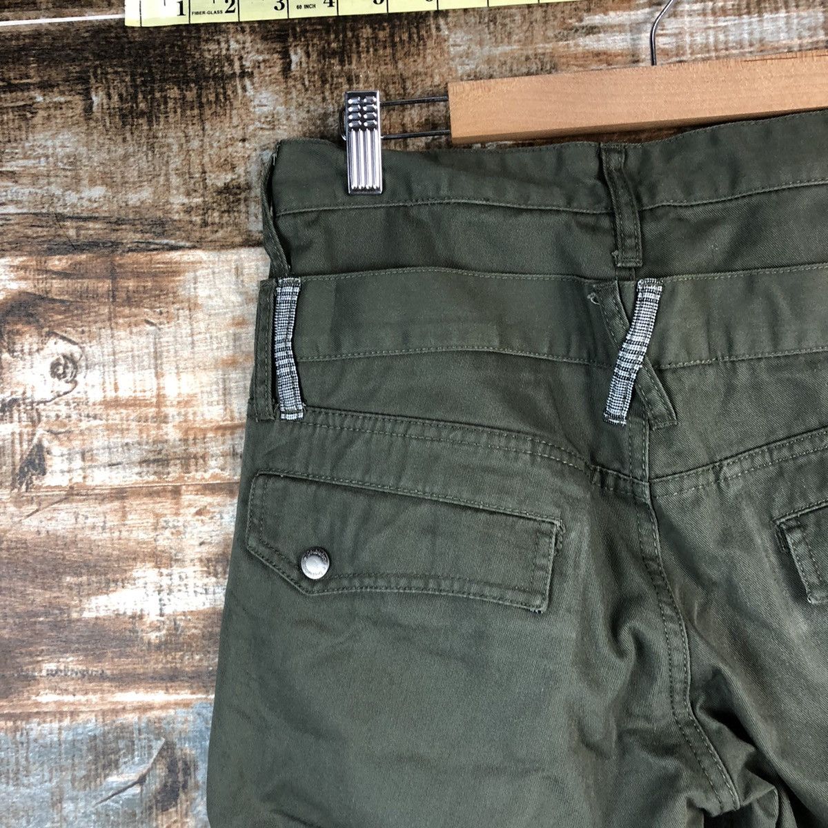 Japanese Brand DL Double Focus Green utility Cargo Multipocket Pants #A2544 Size US 29 - 18 Thumbnail