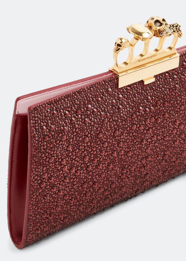 Alexander McQueen o1loc1c0225 Size: OS/Jewelled Flat Pouch in Burgundy Size ONE SIZE - 3 Thumbnail
