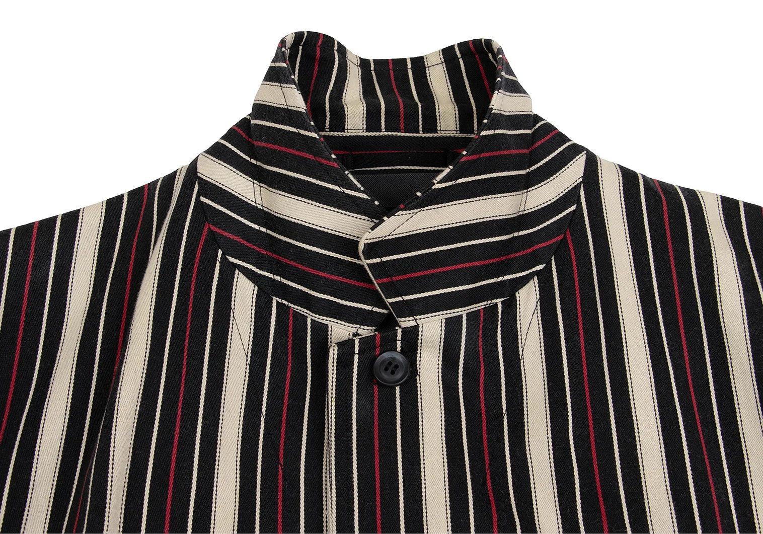 Issey Miyake Striped 3B Cotton Jacket in Black, Beige, and Red Size US XL / EU 56 / 4 - 6 Thumbnail