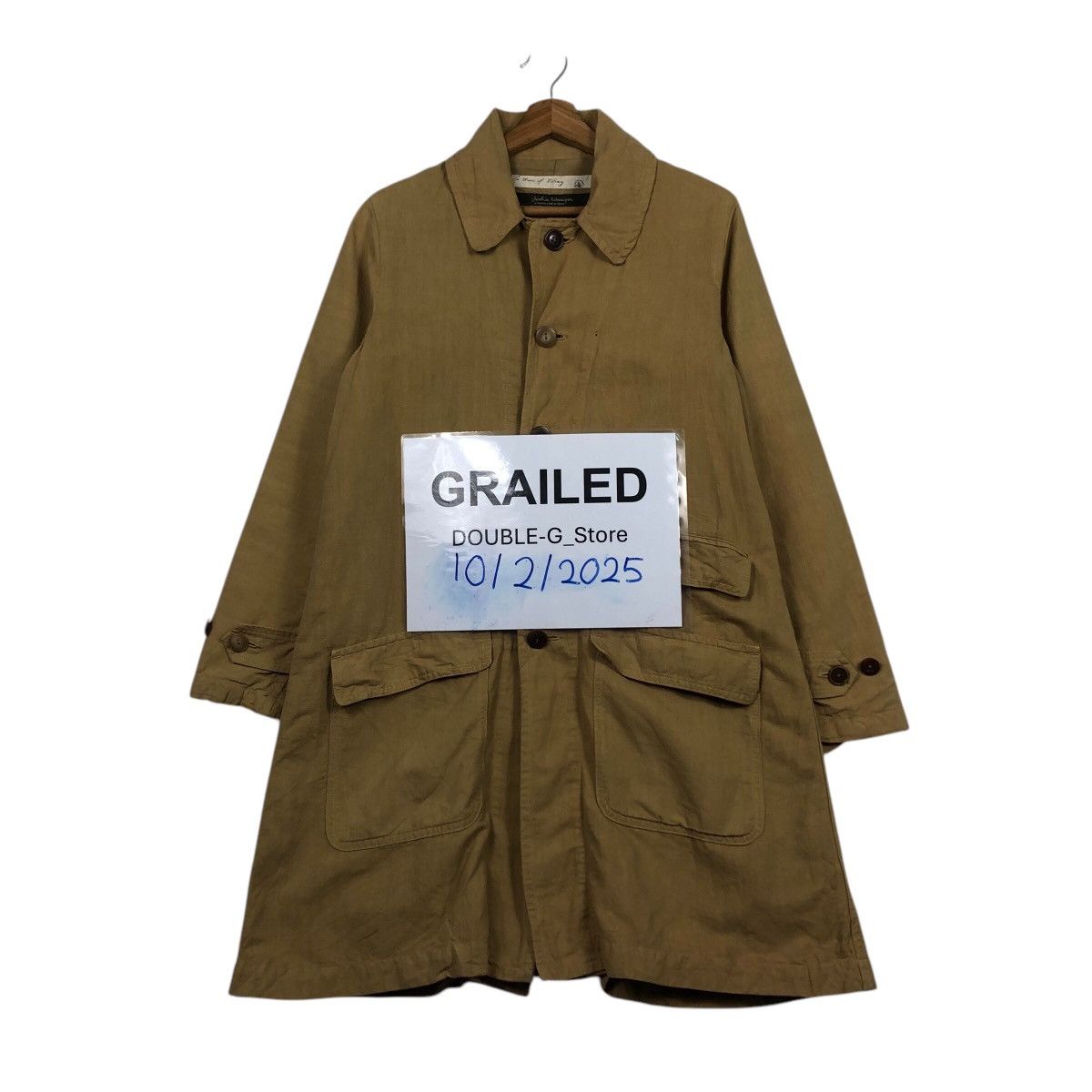 Japanese Brand Rare Jardin Botanique Japanese Artisan Linen Mac Coat Size US M / EU 48-50 / 2 - 1 Thumbnail