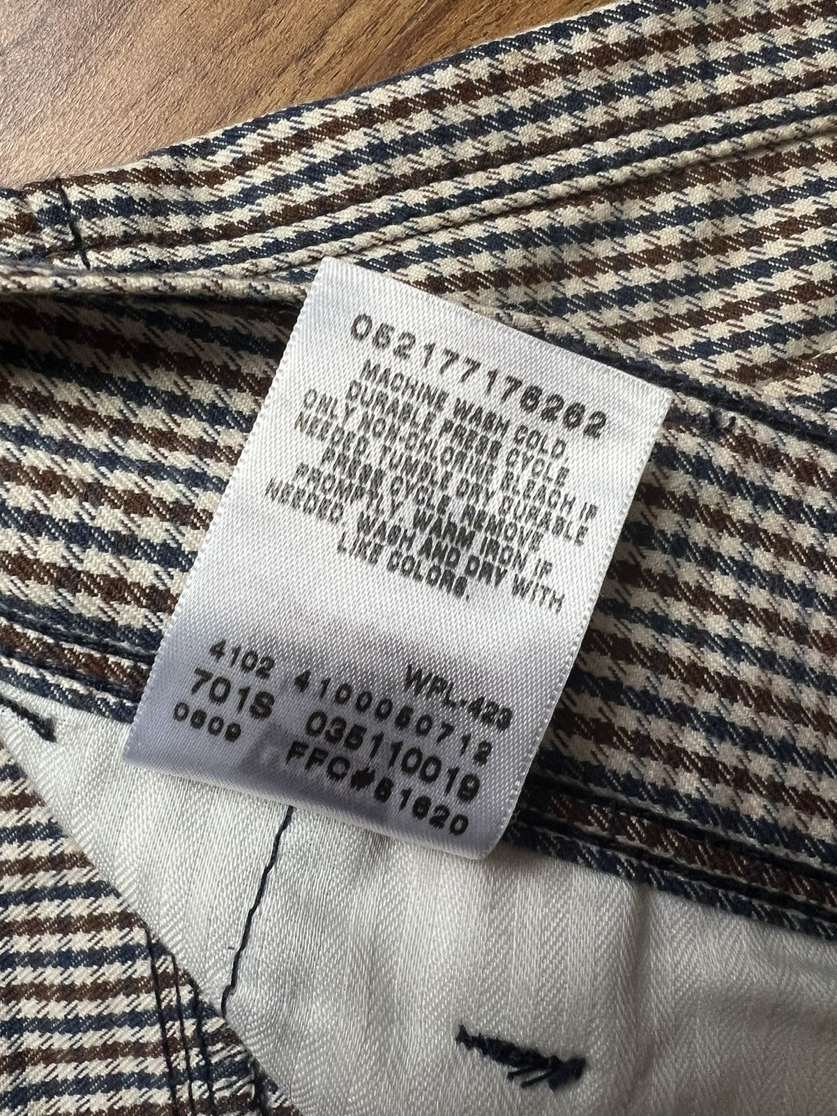 Levi's × Levi's Vintage Clothing × Vintage Tan/Navy Plaid Vintage Levi’s Reissue 511 pants white tab Size US 32 / EU 48 - 10 Thumbnail