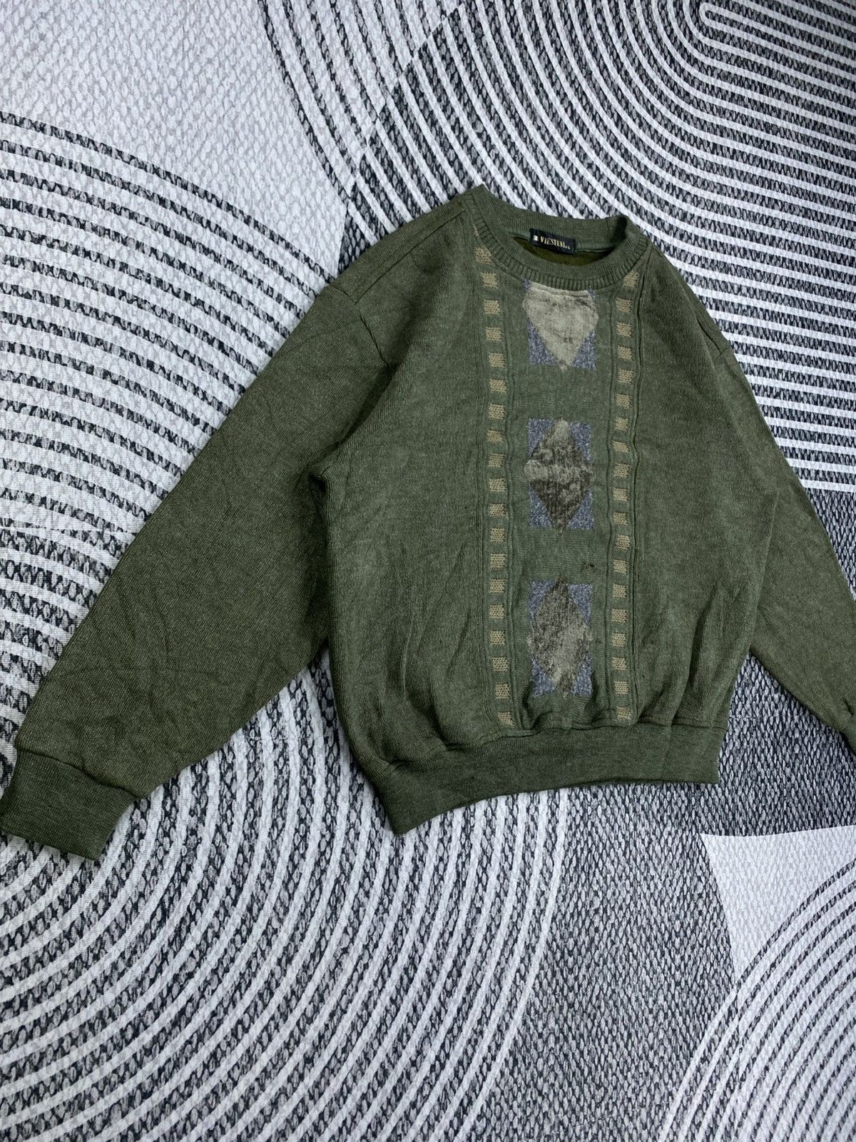 Japanese Brand Vintage Viesteni Green Olive Embroidery Sweatshirt Size US XL / EU 56 / 4 - 3 Thumbnail