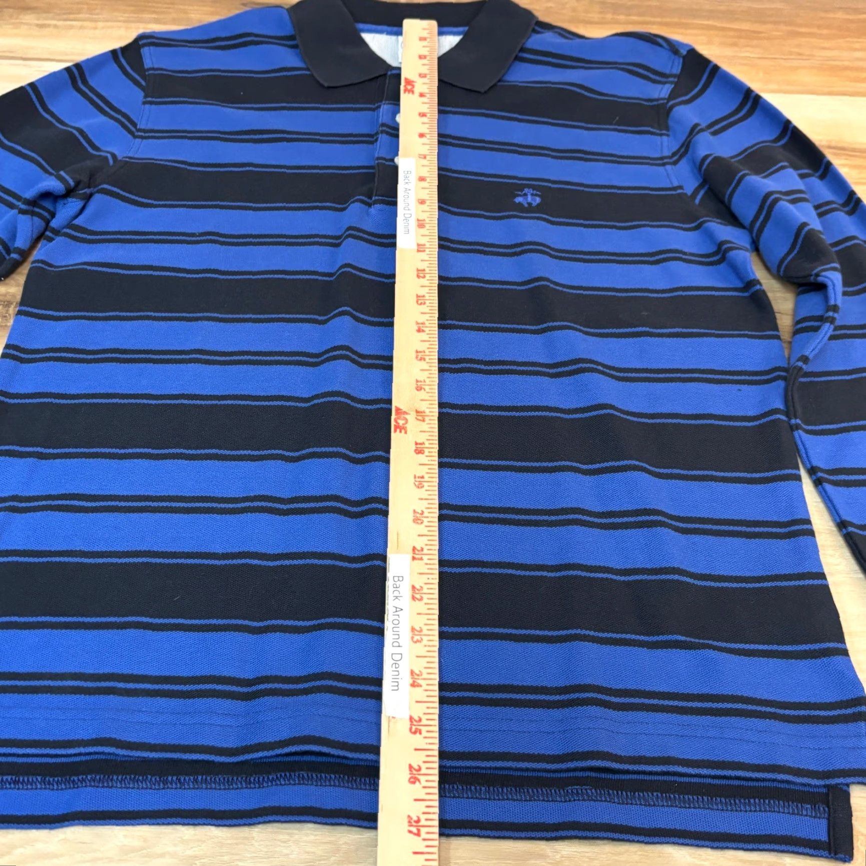 Brooks Brothers Brooks Brothers Polo Shirt Mens M Long Sleeve Slim Blue Black Stripe Performance Polo Casual Workwear Golf Tennis Walking Size US M / EU 48-50 / 2 - 4 Thumbnail