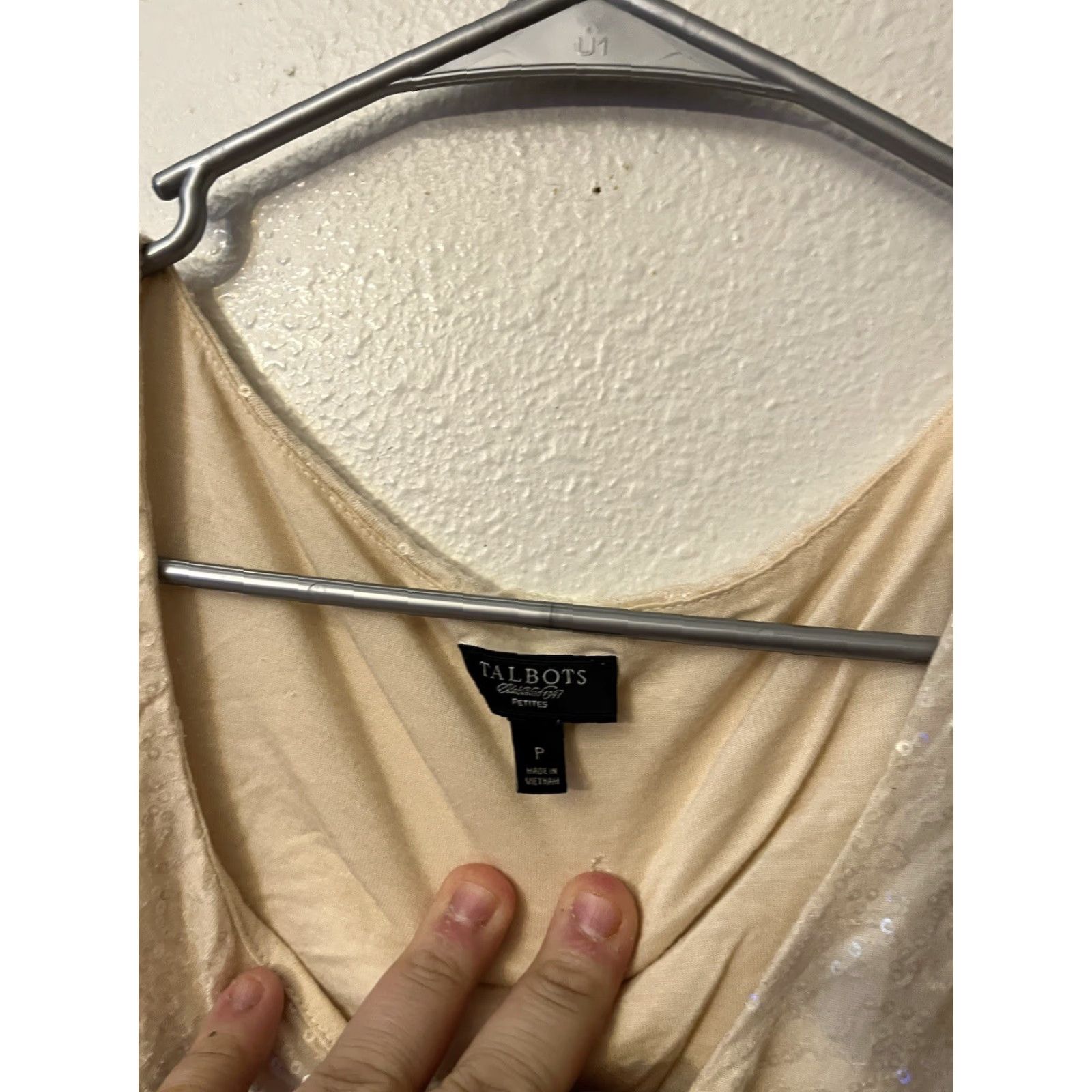 Talbots Talbots Tank Women Sleeveless Sequin Beige Petite P PP Size XXS / US 00 / IT 34 - 2 Thumbnail