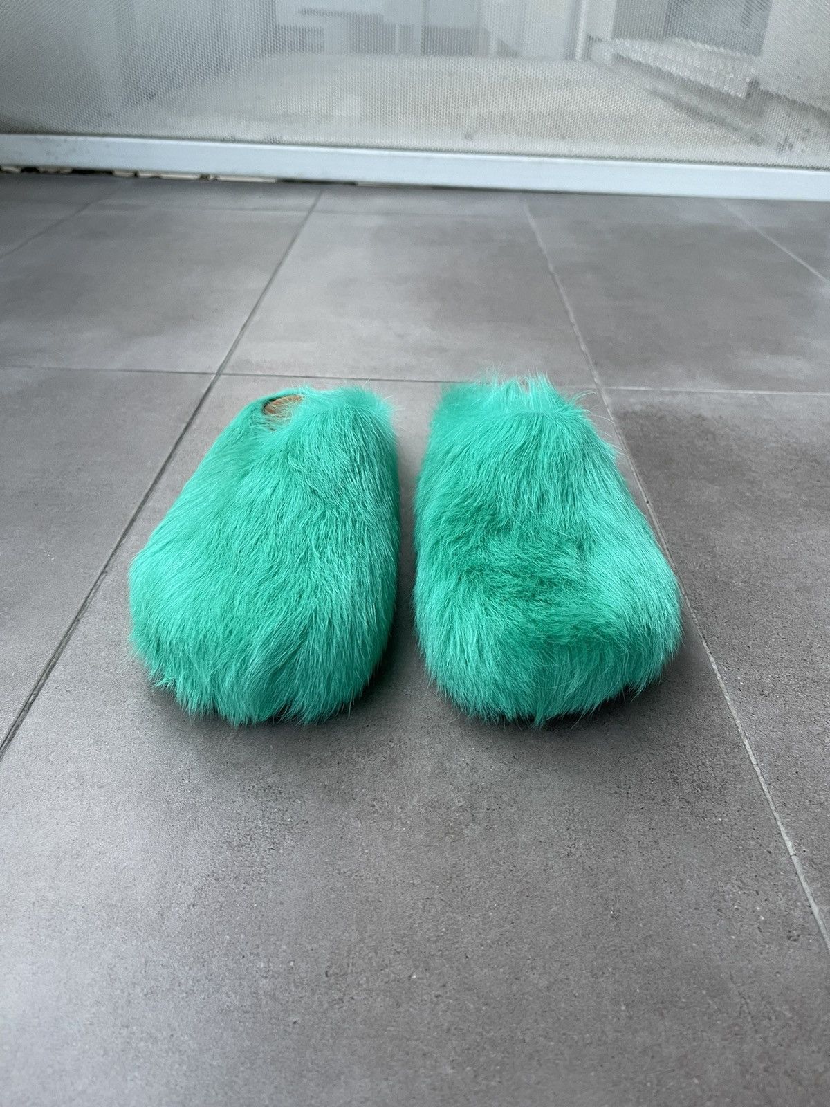 Marni !DS! SS23 Marni Fussbet Calf Hair Turqoise Sabot Clogs Size US 10 / EU 43 - 7 Thumbnail