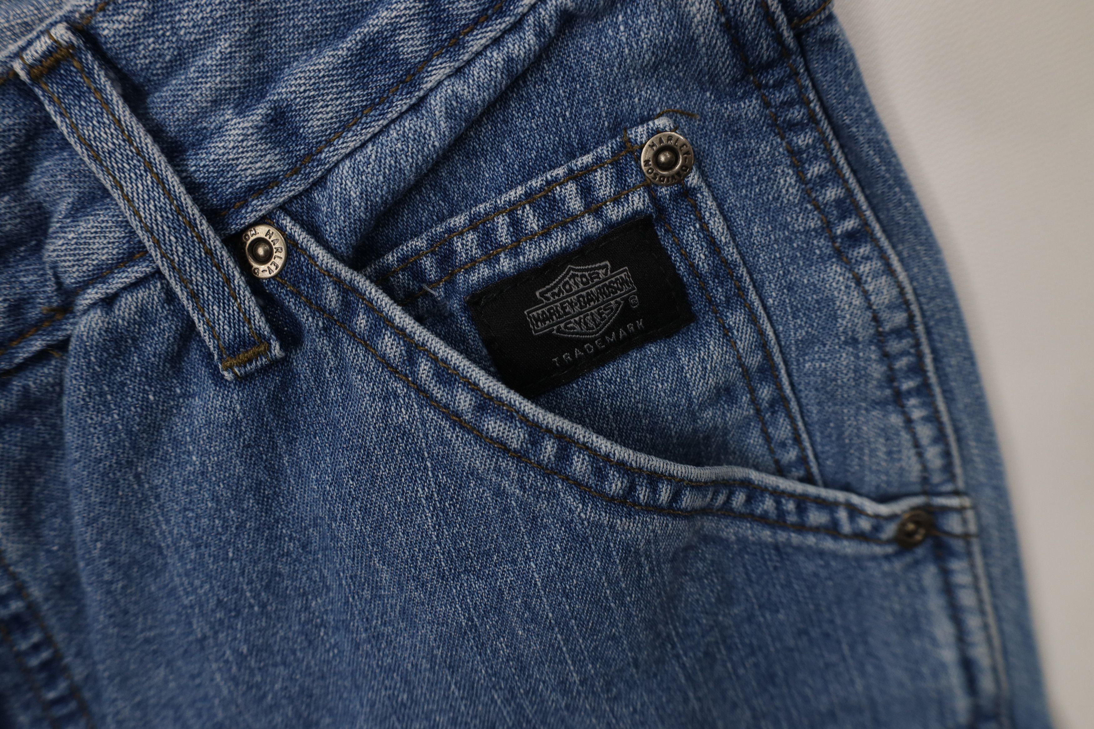 Harley Davidson Vintage 90s Harley Davidson Wide Leg Dungaree Denim Jeans Size US 30 / EU 46 - 6 Thumbnail