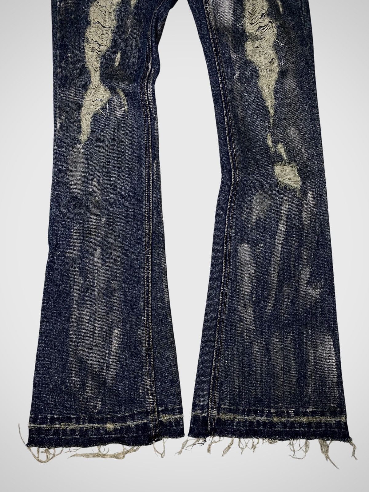 If Six Was Nine 2000's L.A Seawash Waxed Flared Jeans Size US 27 - 4 Thumbnail
