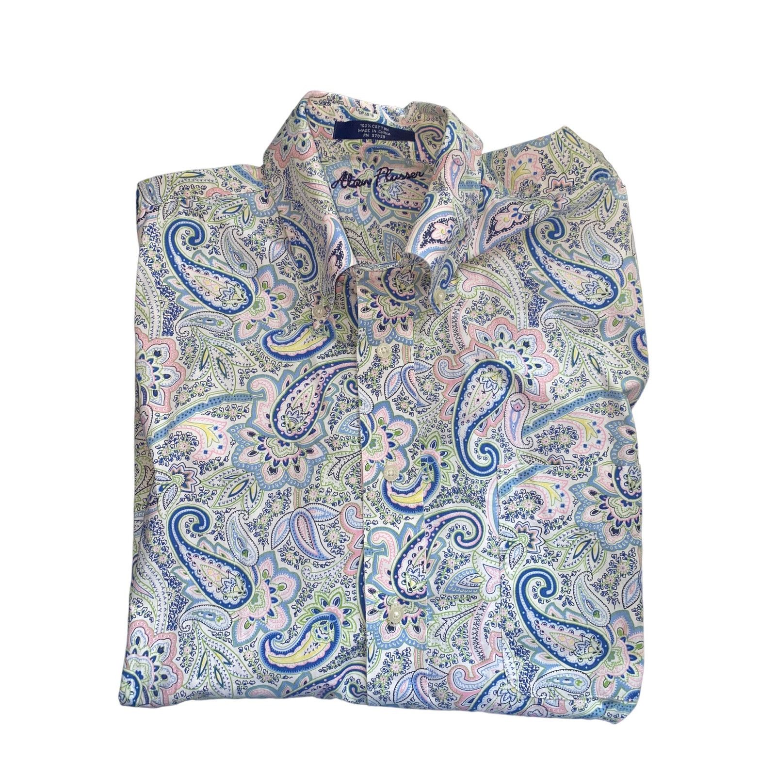 Alan Flusser Alan Flusser Paisley Print Long Sleeved Button Down Shirt Size US L / EU 52-54 / 3 - 13 Thumbnail