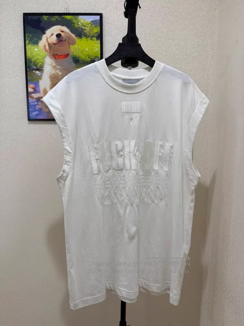Vetements Vetements White Sleeveless T-Shirt Size US XS / EU 42 / 0 - 1 Thumbnail