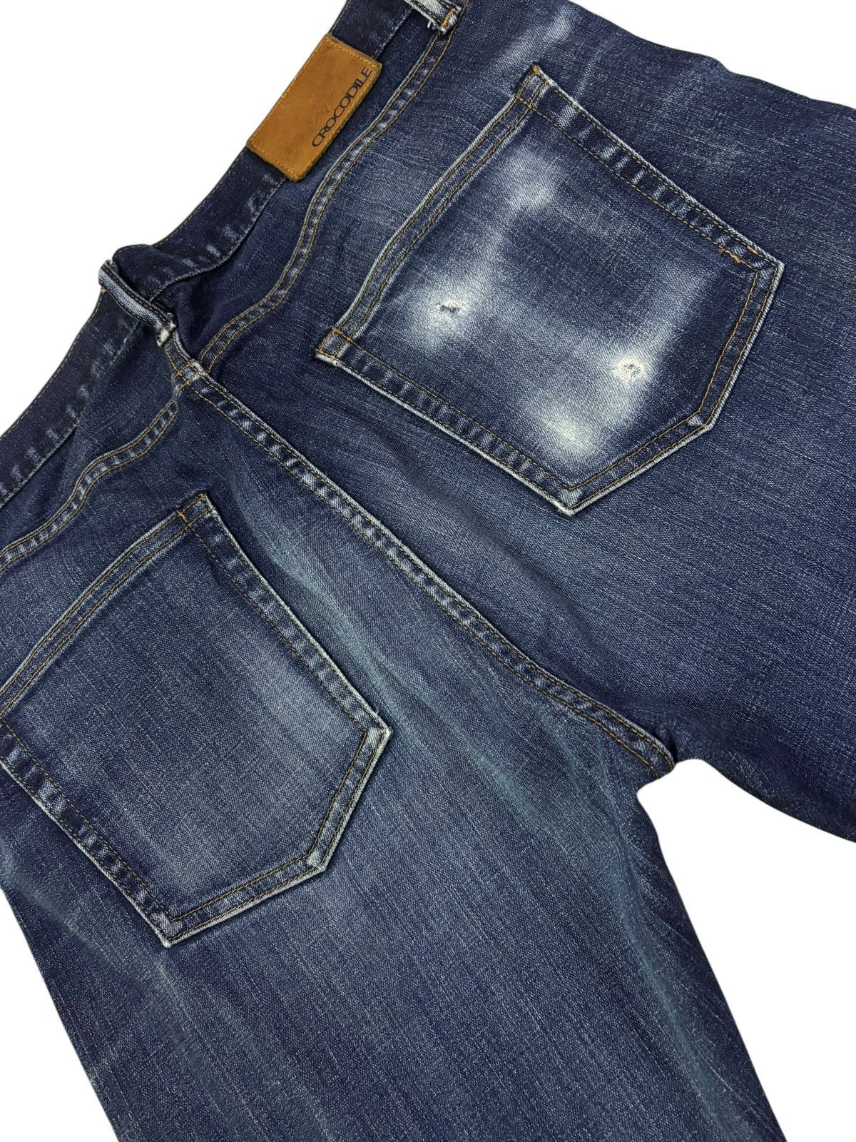 Designer Vtg Crocodile Distressed Faded Jeans Size US 34 / EU 50 - 6 Thumbnail