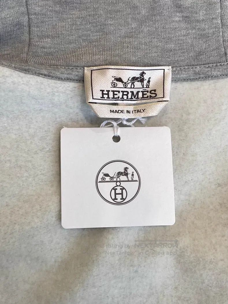 Hermes Hermes Horse head pattern print, light gray hoodie Size M / US 6-8 / IT 42-44 - 5 Thumbnail