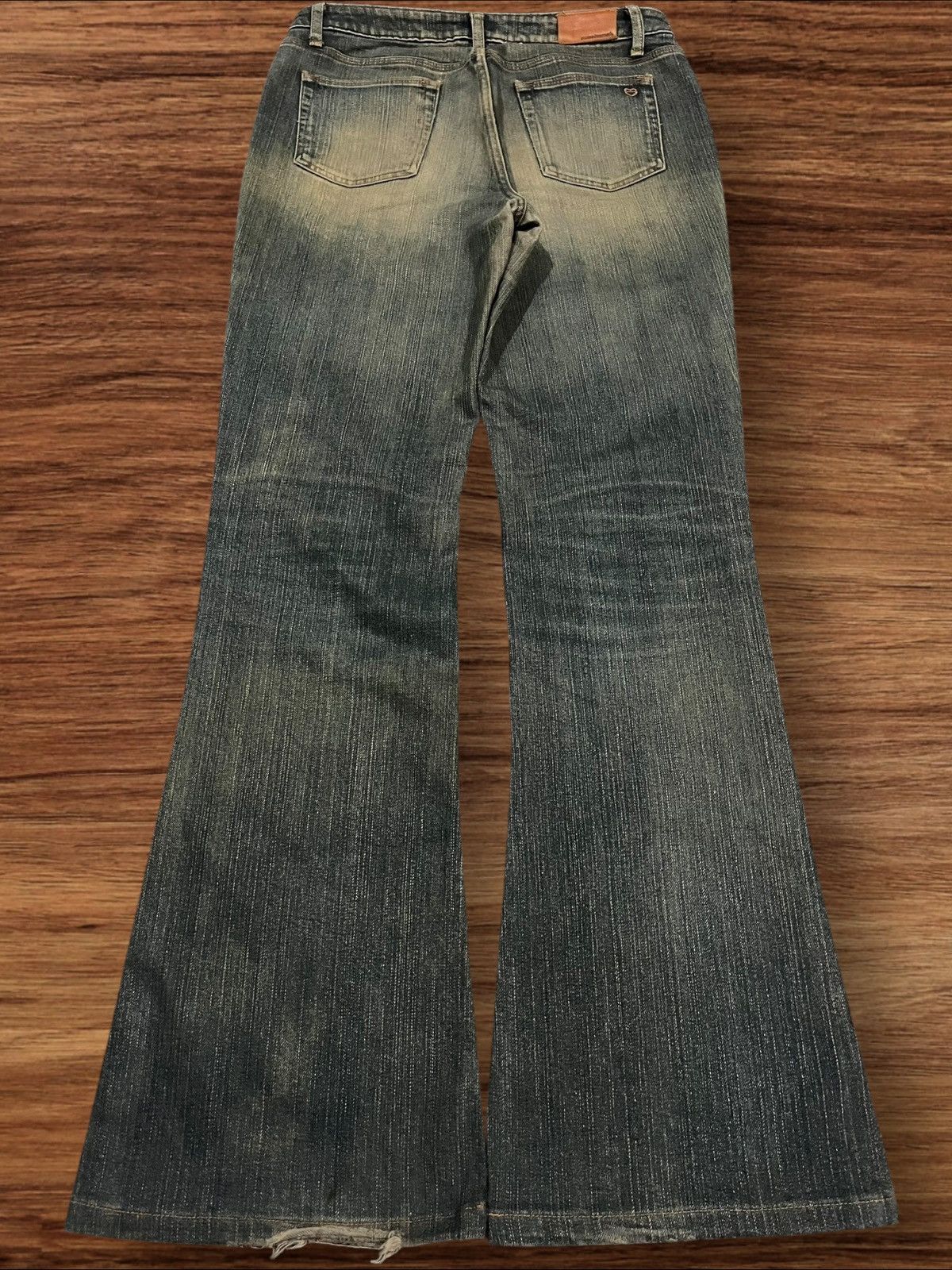 Hysteric Glamour Vintage Y2K Grunge Sweet Camel Rusty Mud Washed Flare Jeans Size US 29 - 2 Thumbnail