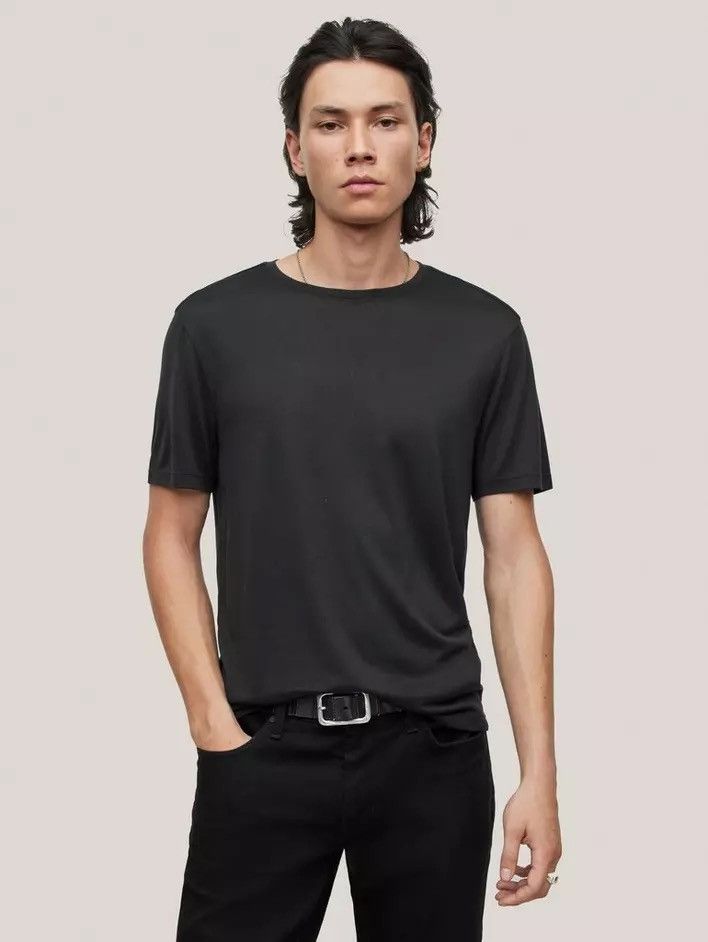 Image of John Varvatos Silk Tee. Small in Black, Men's