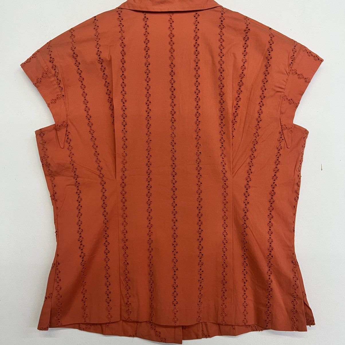Hanae Mori HANAE MORI DEUX Vintage Casual Summer Eyelet Blouse Size XS / US 0-2 / IT 36-38 - 6 Thumbnail