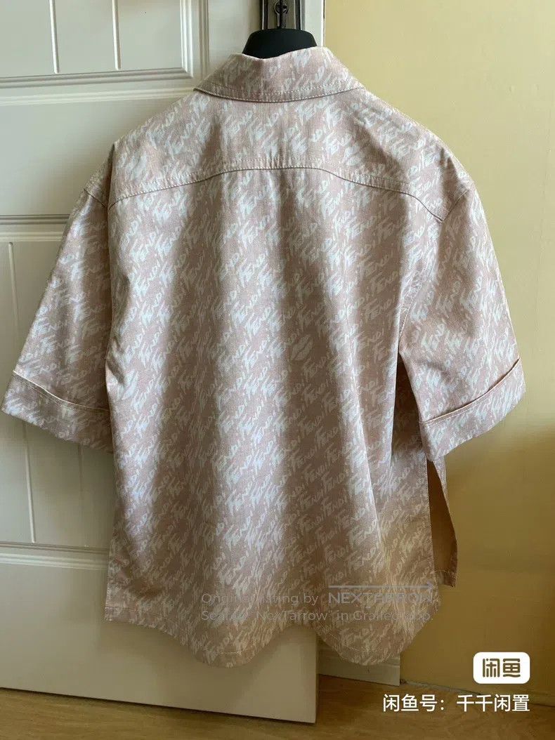 Fendi Fendi Logo Embossed Denim Short Sleeve Shirt Size XS / US 0-2 / IT 36-38 - 2 Thumbnail