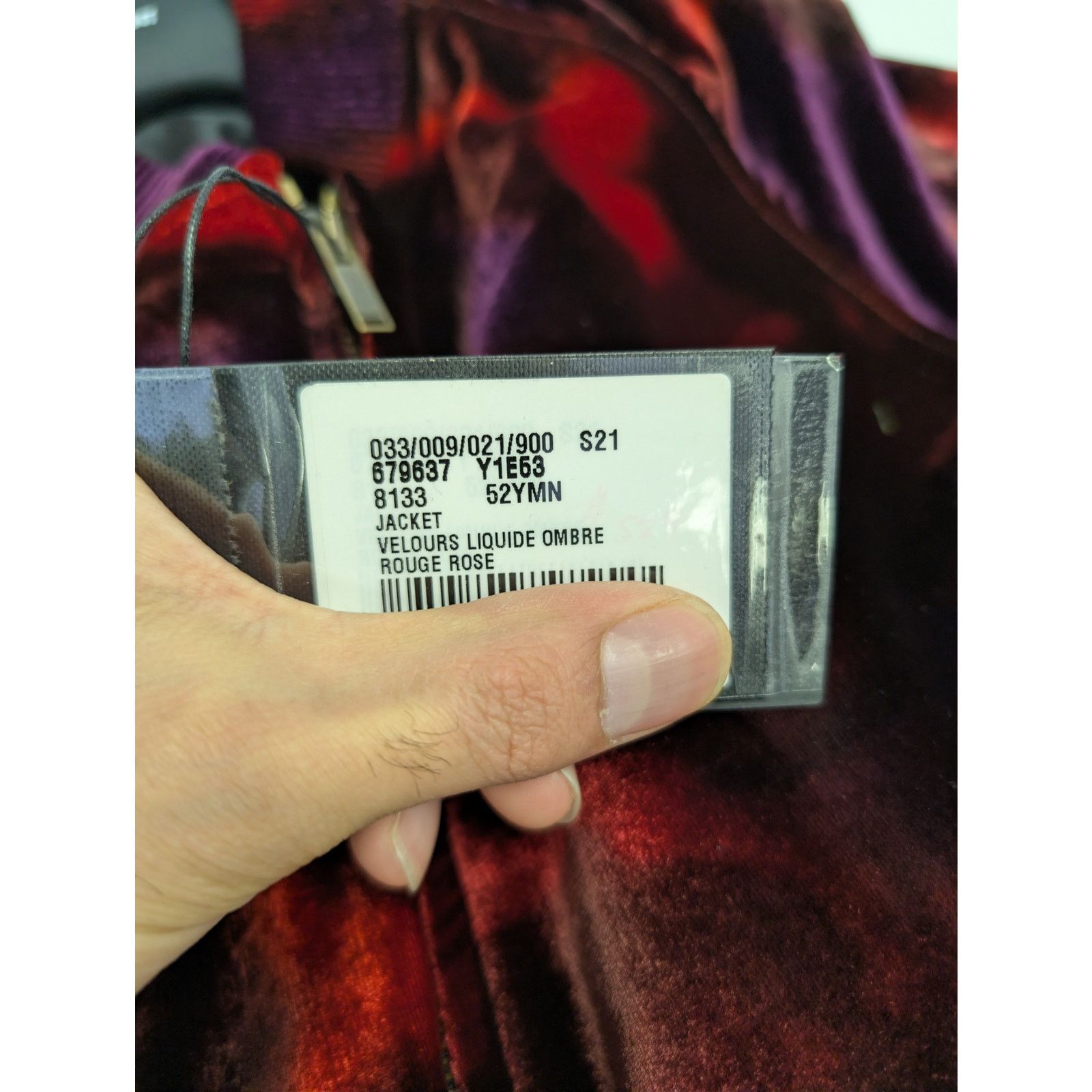Saint Laurent Paris o1rshd1 Velours Liquide Ombre Jacket in Rouge Rose Size US L / EU 52-54 / 3 - 22 Thumbnail
