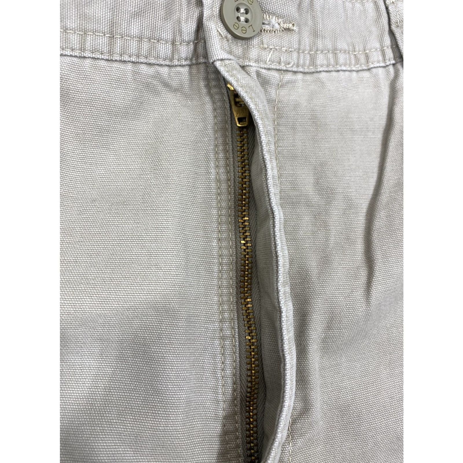 Lee Lee Shorts Chino Straight Fit Mens Beige 40 Regular Flat Front Button Cotton 40 in Waist Size US 40 / EU 56 - 5 Thumbnail