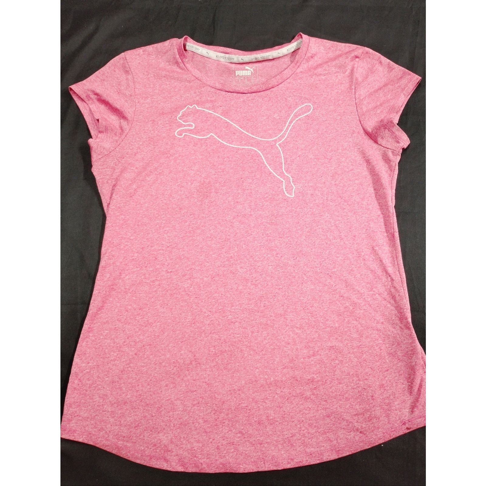 Puma Puma Heather Pink Logo Tee Size M / US 6-8 / IT 42-44 - 1 Thumbnail