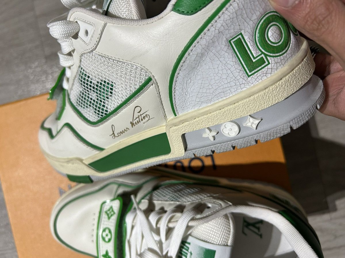 Louis Vuitton Louis vuitton trainer strap green white sail Size US 8 / EU 41 - 11 Thumbnail