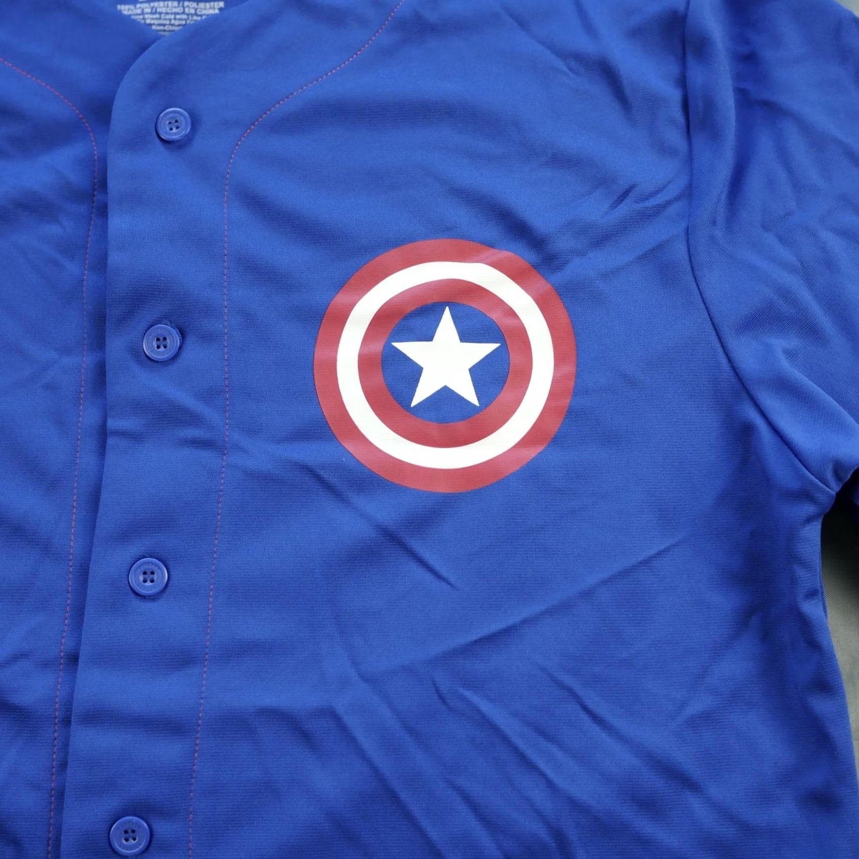 Vintage Marvel Captain America Shirt Mens Large Baseball Jersey Button Up Mad Engine Size US L / EU 52-54 / 3 - 2 Thumbnail
