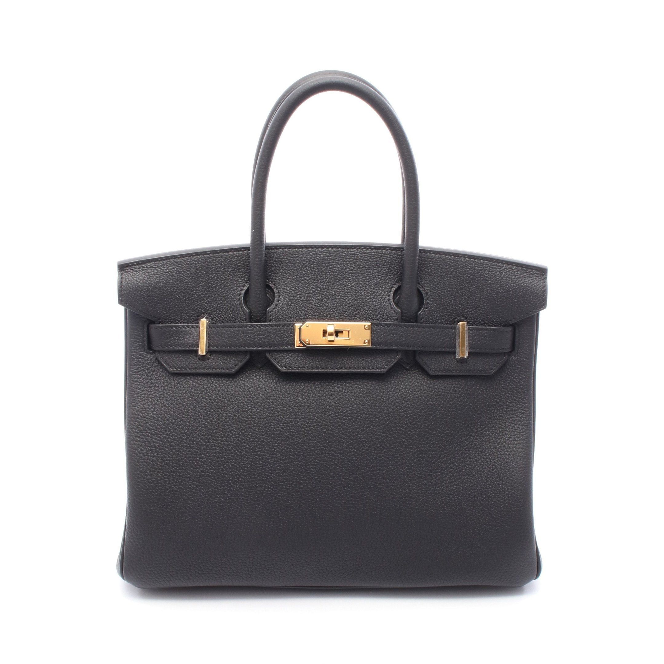 Hermes Hermes Birkin 30 Handbag Togo Black Gold Hardware Double Engraved Size ONE SIZE - 1 Thumbnail