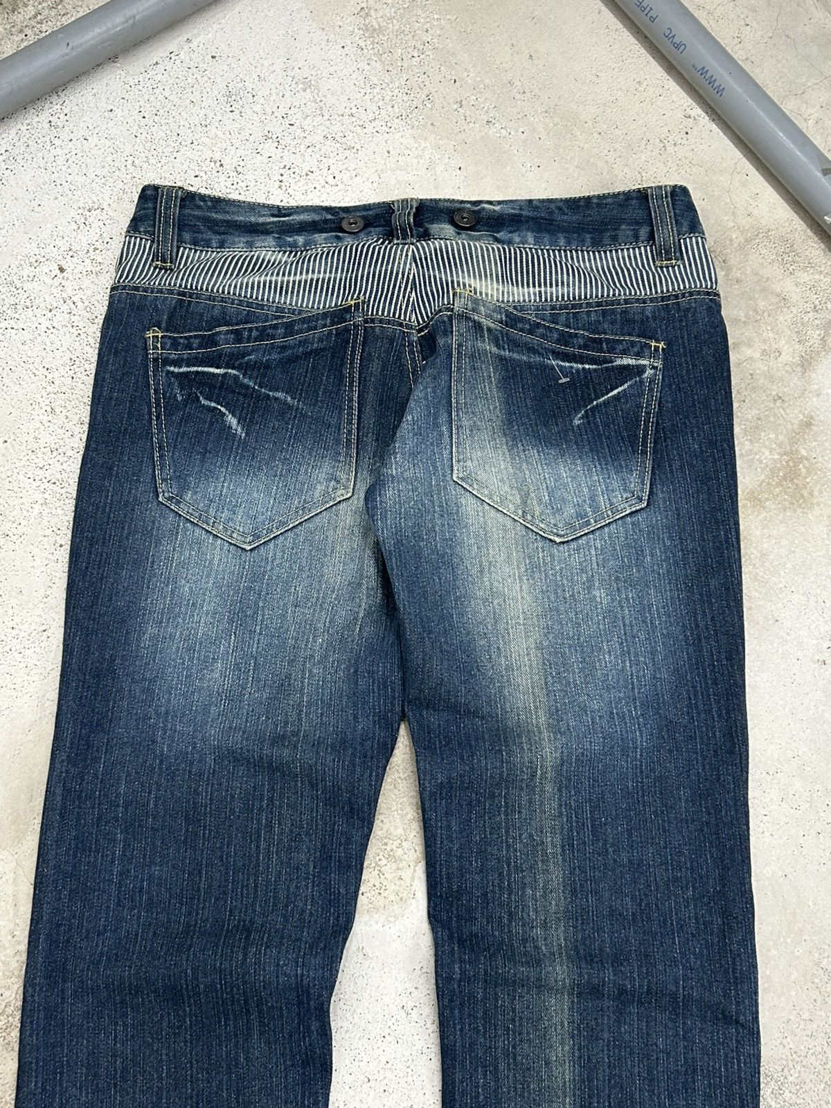 Hysteric Glamour Vintage Flared Jeans Patches Whiskering Mud Washed Size US 31 - 11 Thumbnail