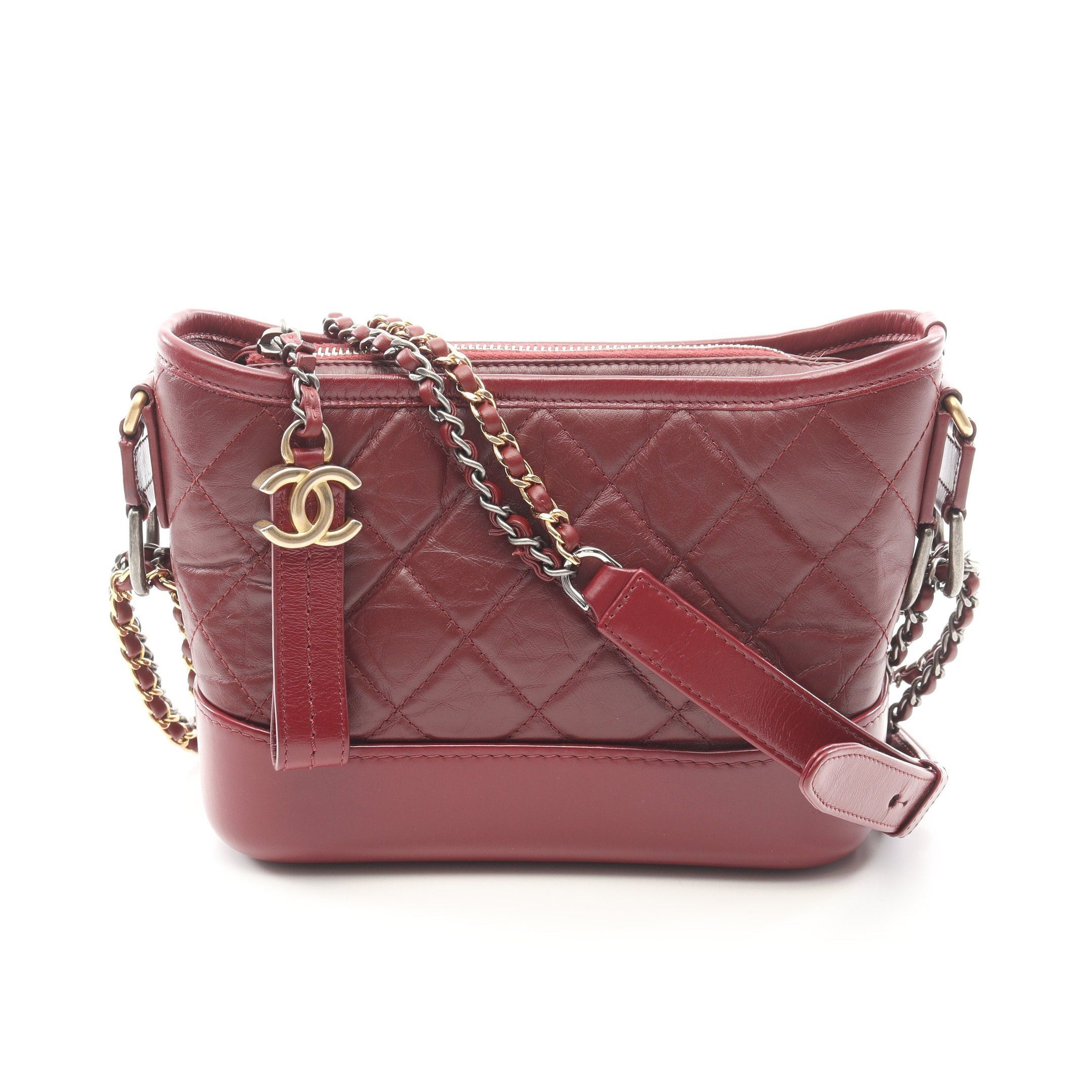 Chanel Chanel Gabriel De Chanel Small Hobo Chain Shoulder Bag Leather Burgundy Combination Metal Fittings Size ONE SIZE - 1 Thumbnail