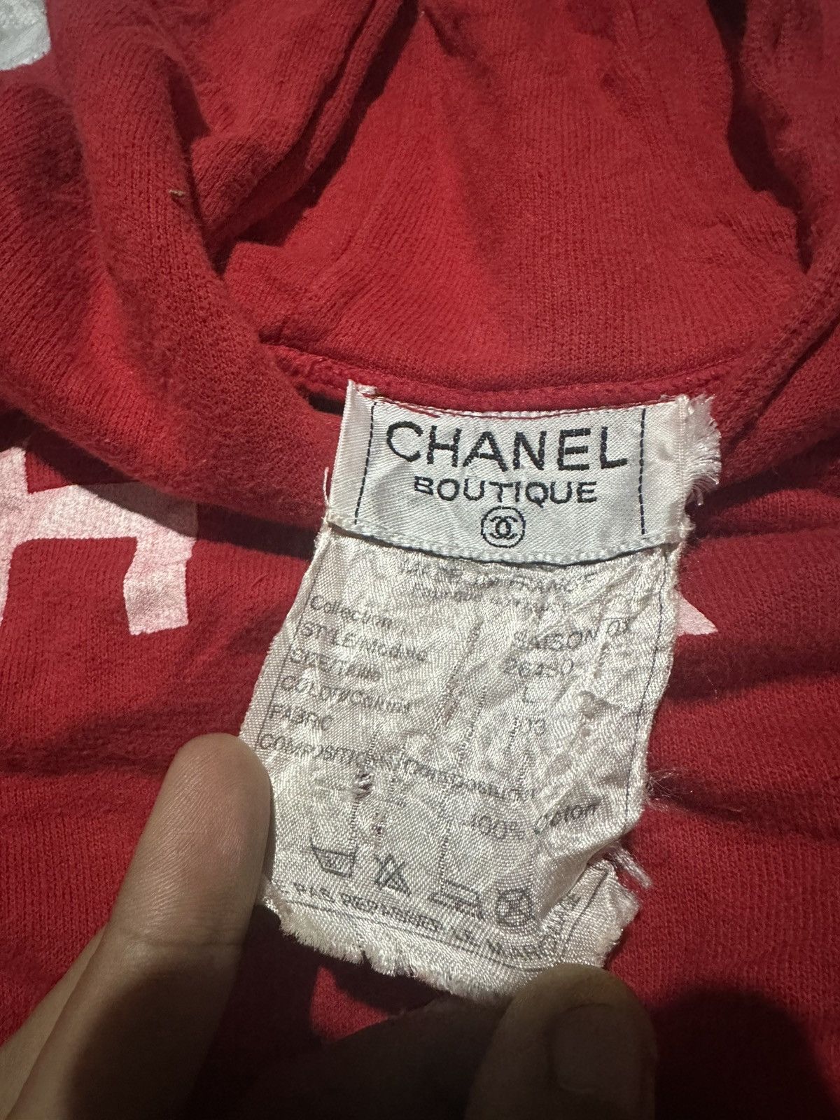 Chanel Vintage Chanel Boutique Red Hoodie Lipstick Graphic Logo CC Size L / US 10 / IT 46 - 4 Thumbnail