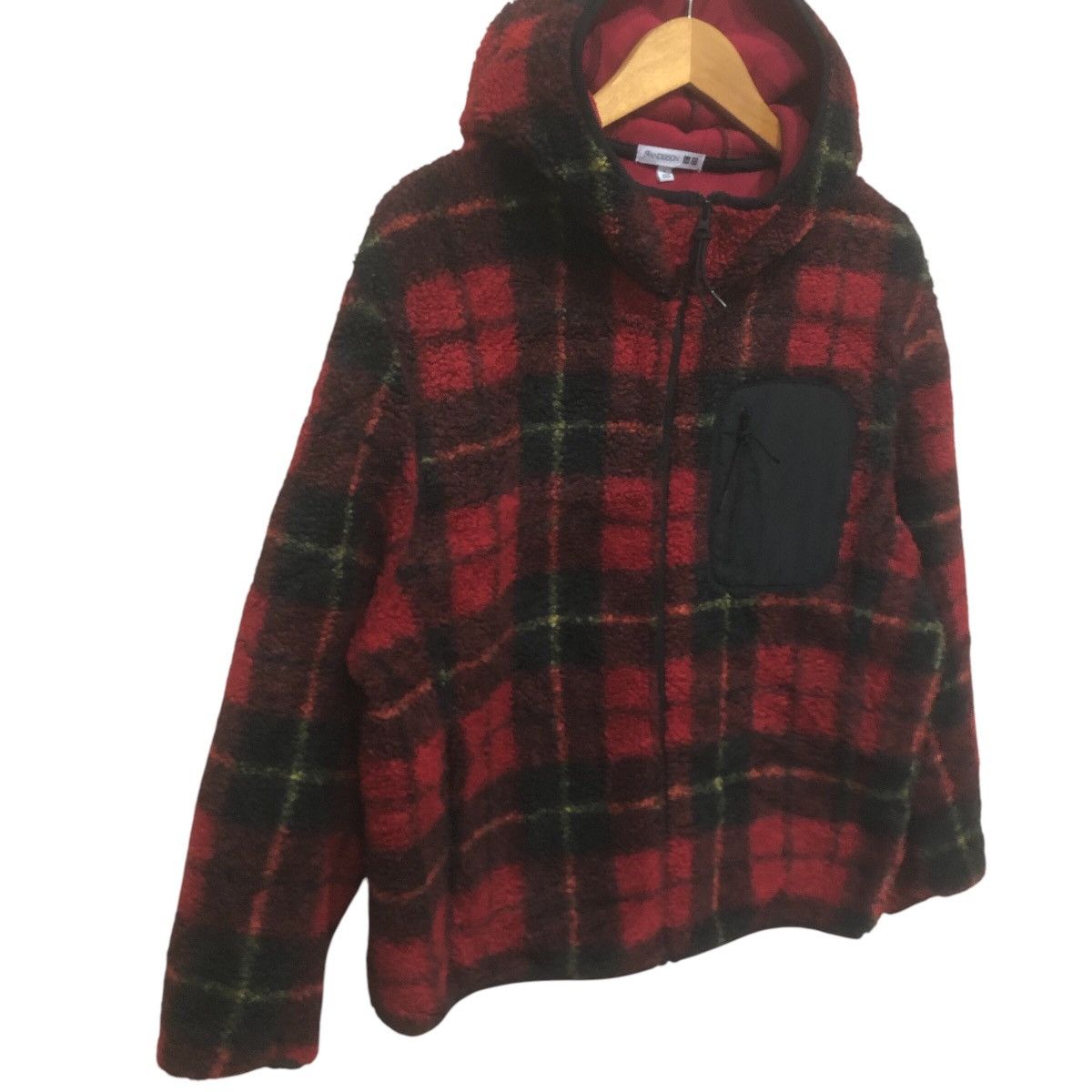 JW Anderson × Uniqlo JWAnderson X Uniqlo Red Plaid Fleece Zipper Hodie Size US L / EU 52-54 / 3 - 2 Thumbnail