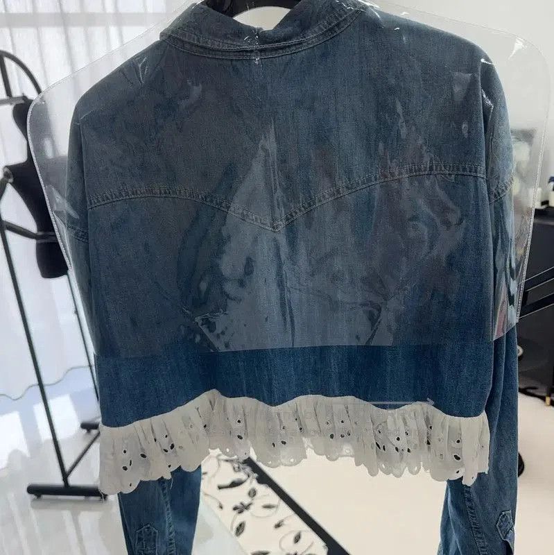 Miu Miu Light Blue Cotton Floral Jacket .