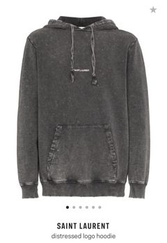 Saint laurent distressed logo hot sale hoodie