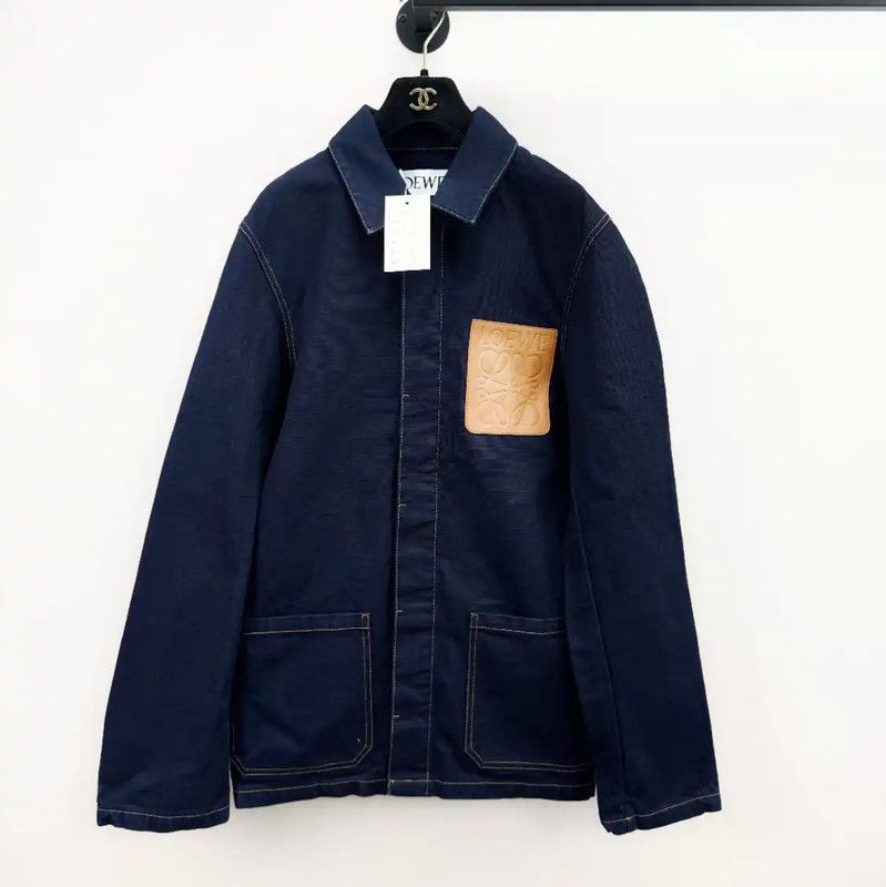 Loewe Loewe Men's Navy Long Sleeve Cotton Coat 0089 Size US M / EU 48-50 / 2 - 1 Thumbnail
