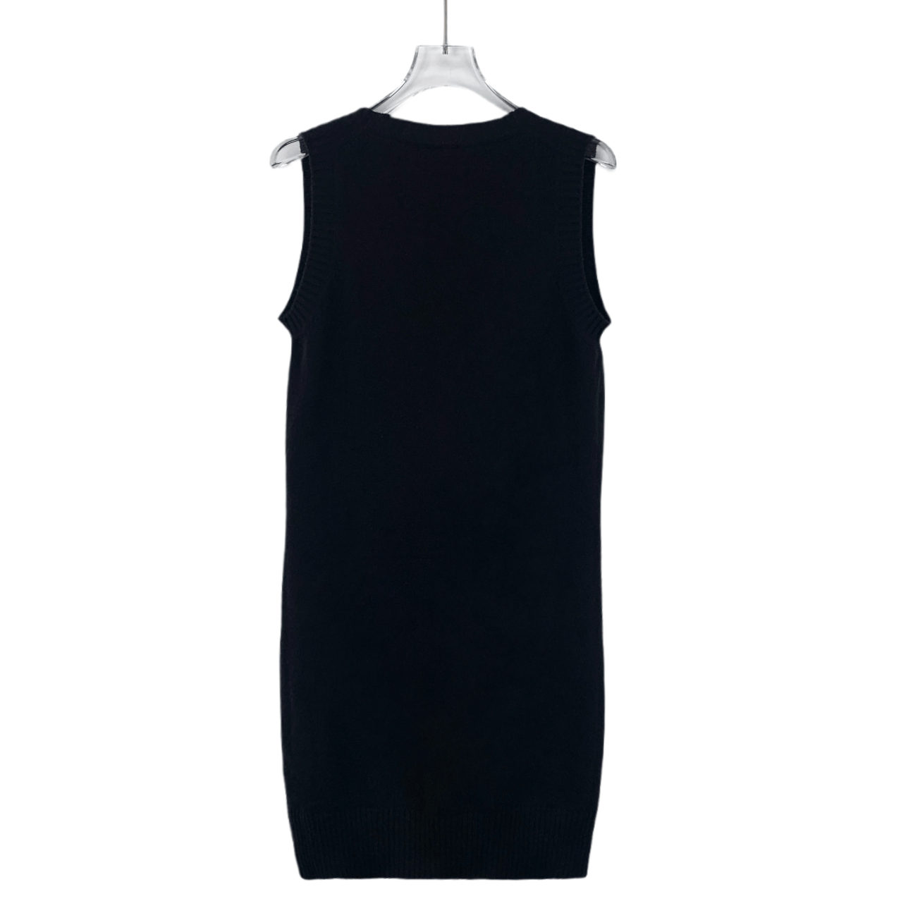 Chanel Chanel Black Metallic Logo Cashmere V-Neck Sleeveless Knit D Size XXS / US 00 / IT 34 - 9 Thumbnail
