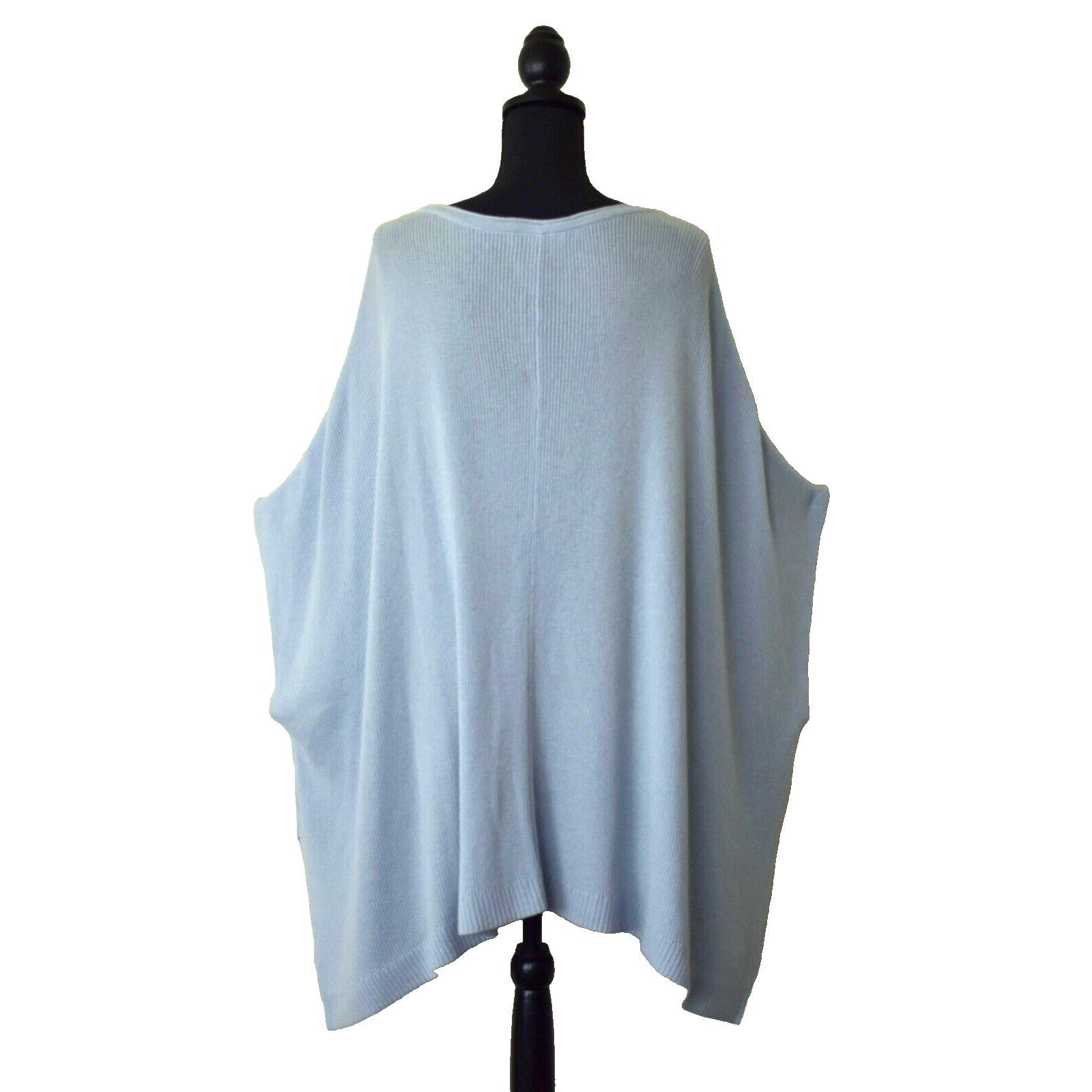 Brooks Brothers BROOKS BROTHERS Blue Wool Cable Knit Poncho Sweater ONE SIZE Size ONE SIZE - 2 Thumbnail