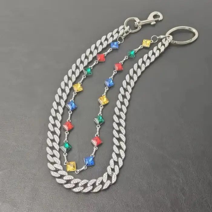 Jewelry Retro Cuban Crystal Pant Waist Chain Size ONE SIZE - 4 Thumbnail