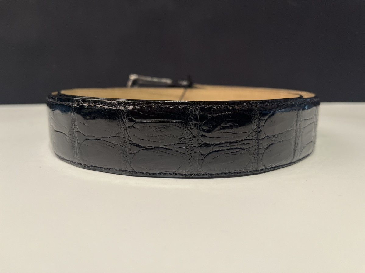 erreghé genuine crocodile leather black belt Italian DS 70’s
