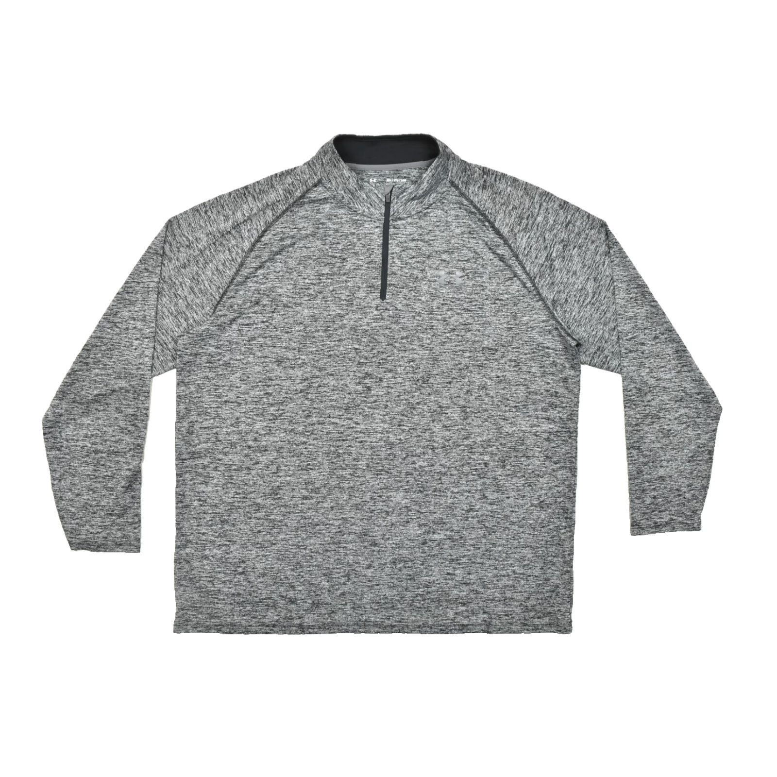 Under Armour Under Armour Mens 2XL Gray Space Dye Quarter Zip Pullover Mock Neck Long Sleeve Pullover HeatGear Casual Sweater Black/Gray (if color known) Size US XXL / EU 58 / 5 - 2 Thumbnail