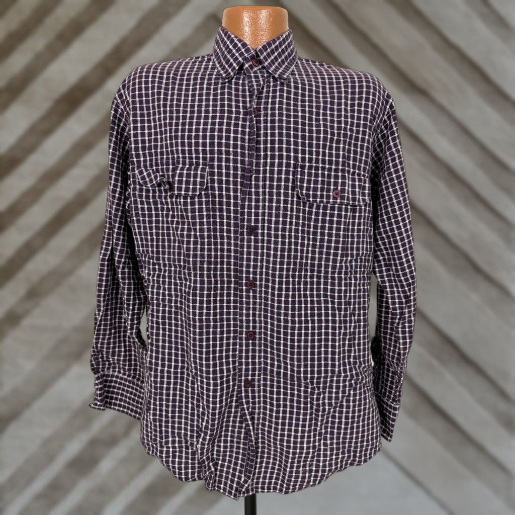 Walls VINTAGE Walls Ranch Wear Shirt Men Medium Button-Down Purple Check Western Cowboy Cotton Fashion Shirt Size US M / EU 48-50 / 2 - 1 Thumbnail