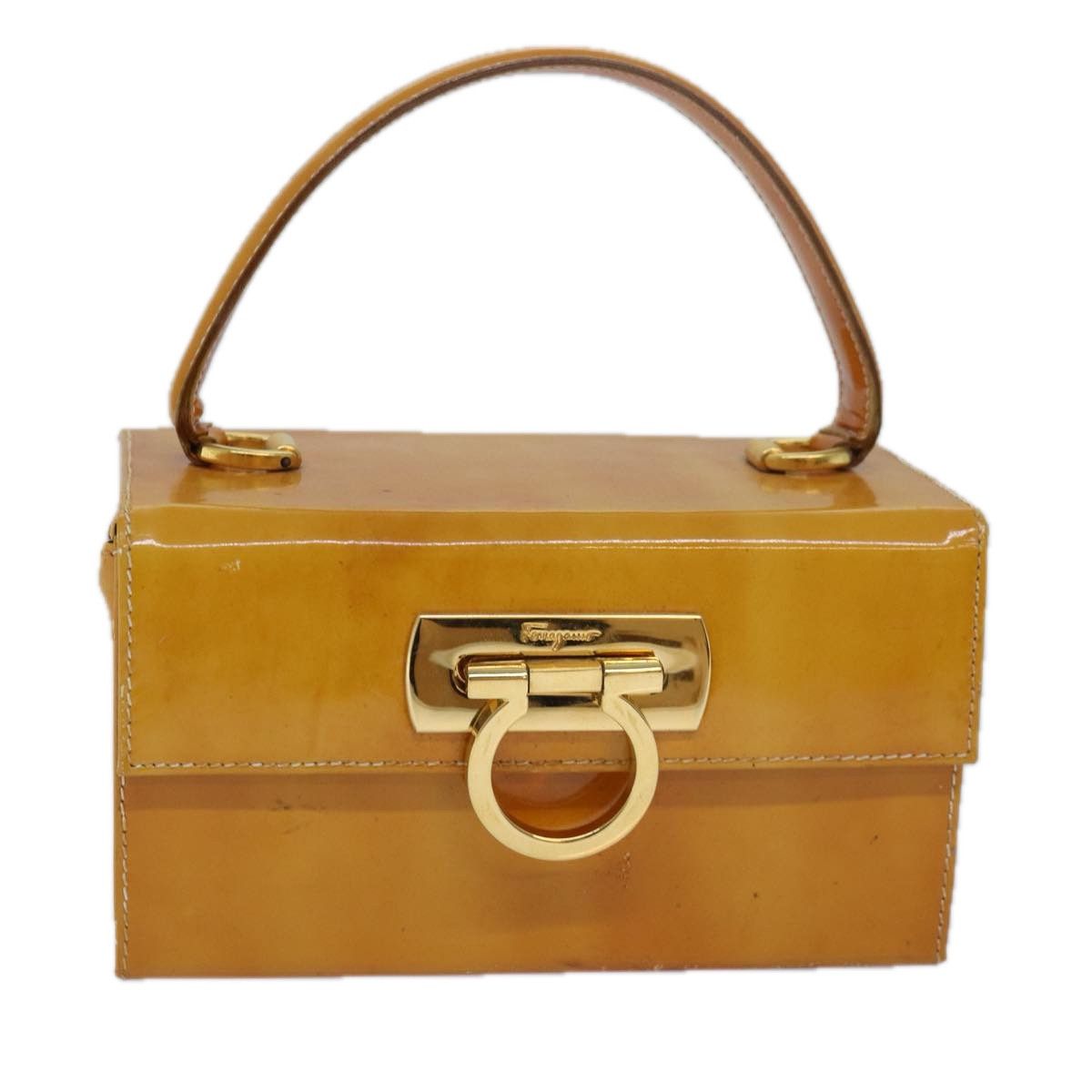 Salvatore Ferragamo Gancini Yellow Leather Handbag (Pre-Owned) Size ONE SIZE - 1 Thumbnail