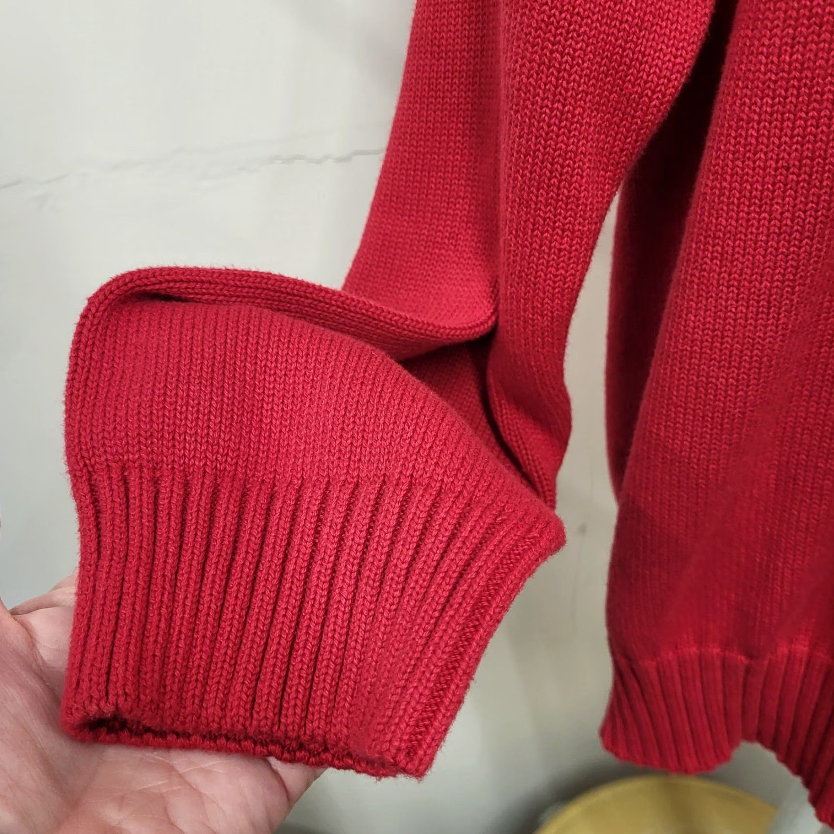 Izod VINTAGE is not applicable; IZOD Sweater Mens XL Red Knit Cotton 1/4 Zip Pullover Long Sleeve Modern Classic Size US XL / EU 56 / 4 - 7 Thumbnail