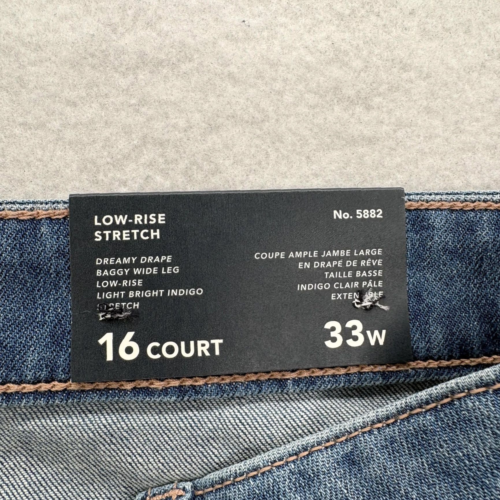 American Eagle Outfitters American Eagle Jeans 16 Short Blue Low-Rise Baggy Wide Leg Stretch Dreamy Womens Size 38" / US 16 / IT 52 - 5 Thumbnail